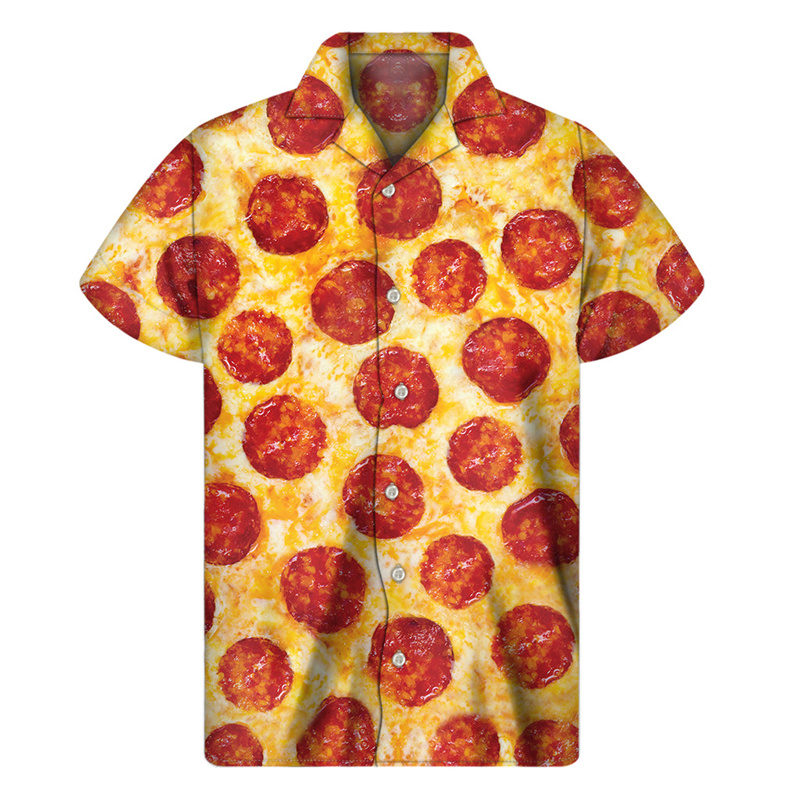 3D Printing In Food - Karikatür Pizza 3D Baskılı Hawaii Gömlekleri