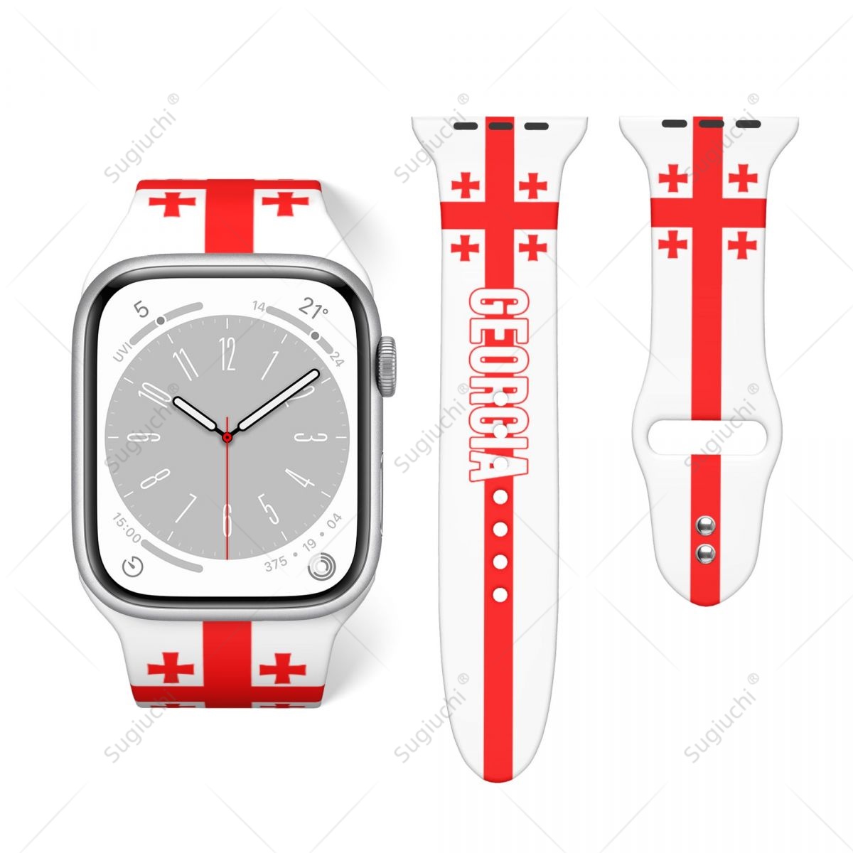 3D Printing Watch - Unisex Gürcistan Bayrağı 3D Baskı Spor