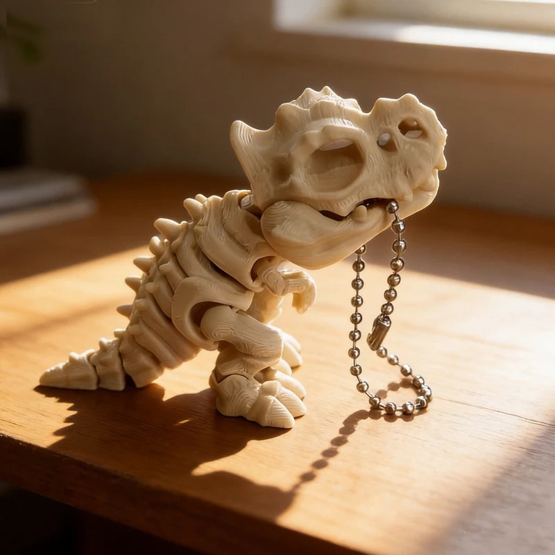 3D Printing Keychain - 3D Baskılı Tyrannosaurus Rex İskelet Modeli