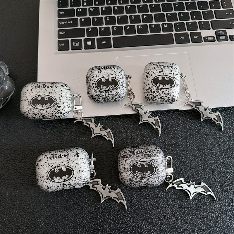 3D Printing Keychain - Airpods 4 Kılıfı, 3D Siyah Batman