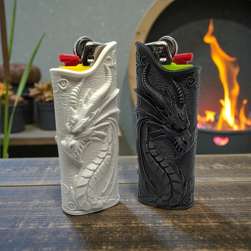 3D Printing Dragon - Gotik Kabartmalı Ejderha Çakmak Kılıfı 3D