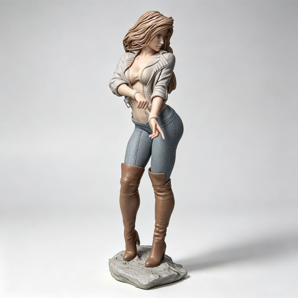 3D Printing Nyc - 1/24 Ölçekli Gerçekçi Moda Kadın Figürü,