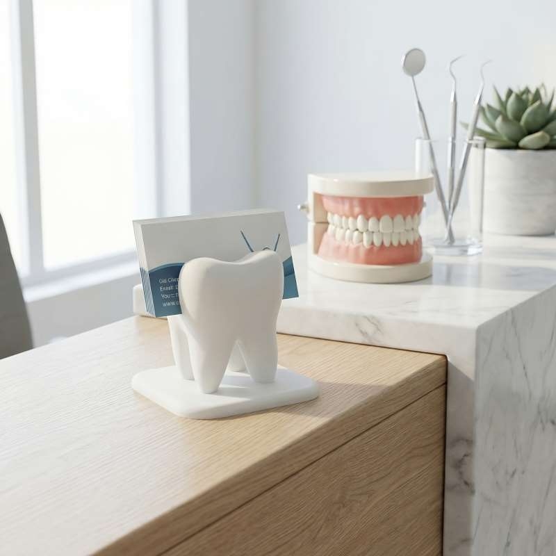 3D Printing Card - 3D Baskılı Diş Şekilli Kartvizitlik Diş