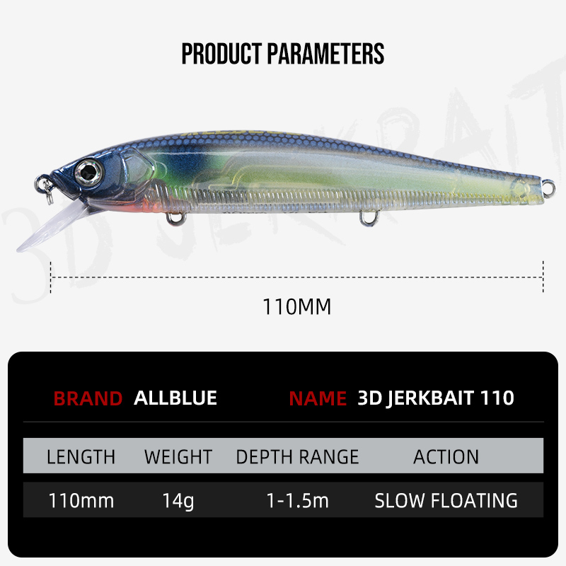 ALLBLUE 3D Jerkbait Wobbler Ba - 3D Printing Lure incelemesi ve fiyatı